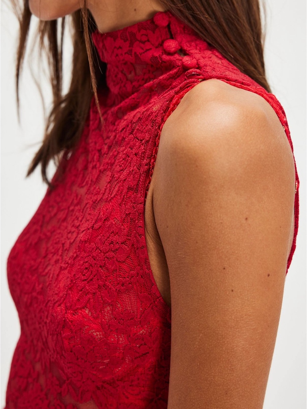 Free People Ownley Red Lace Tank - Picture 3 of 8